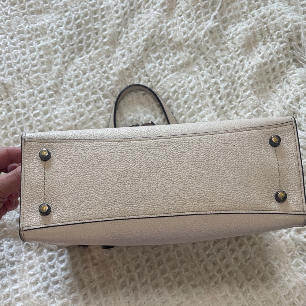 Gently used, clean Coach Charlie Carry All Cream Leather Tote - Picture 4 of 5